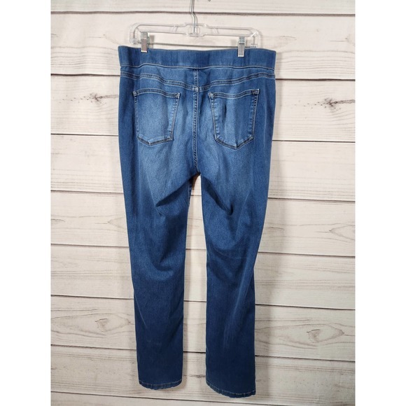 Sonoma Womens Jeans Jeggings Straight Leg High Rise Whisker Stretch Blue 34 - Picture 2 of 7